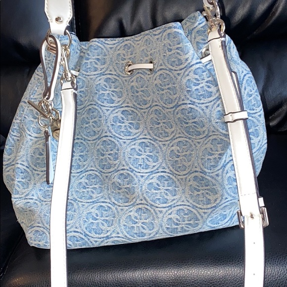 Guess Retro Jean Tote with White Accents - Picture 7 of 8